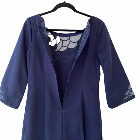 Rare Lilly Pulitzer Navy Blue Knee Length Sheath Dress 100% Cotton Size 8 - Picture 8 of 11